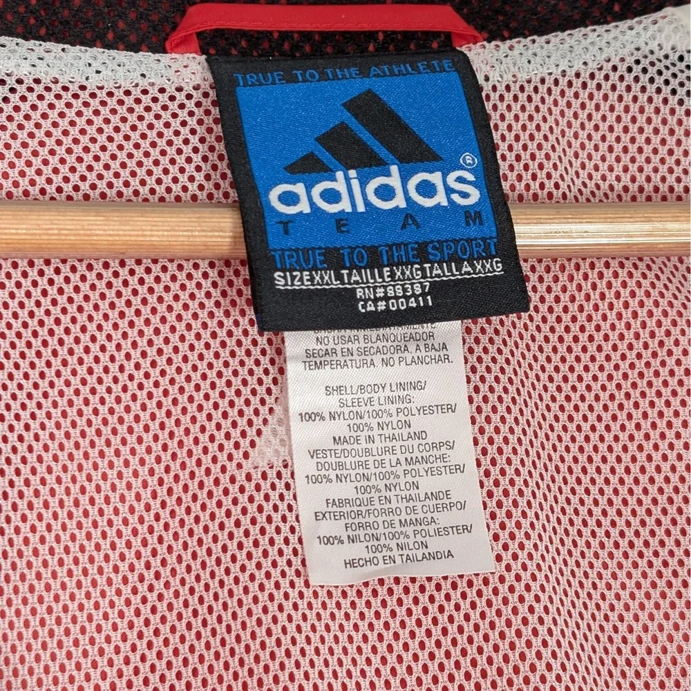 Vintage Adidas Nebraska Cornhuskers Travel Jacket Size 2XL XXL Windbreaker New